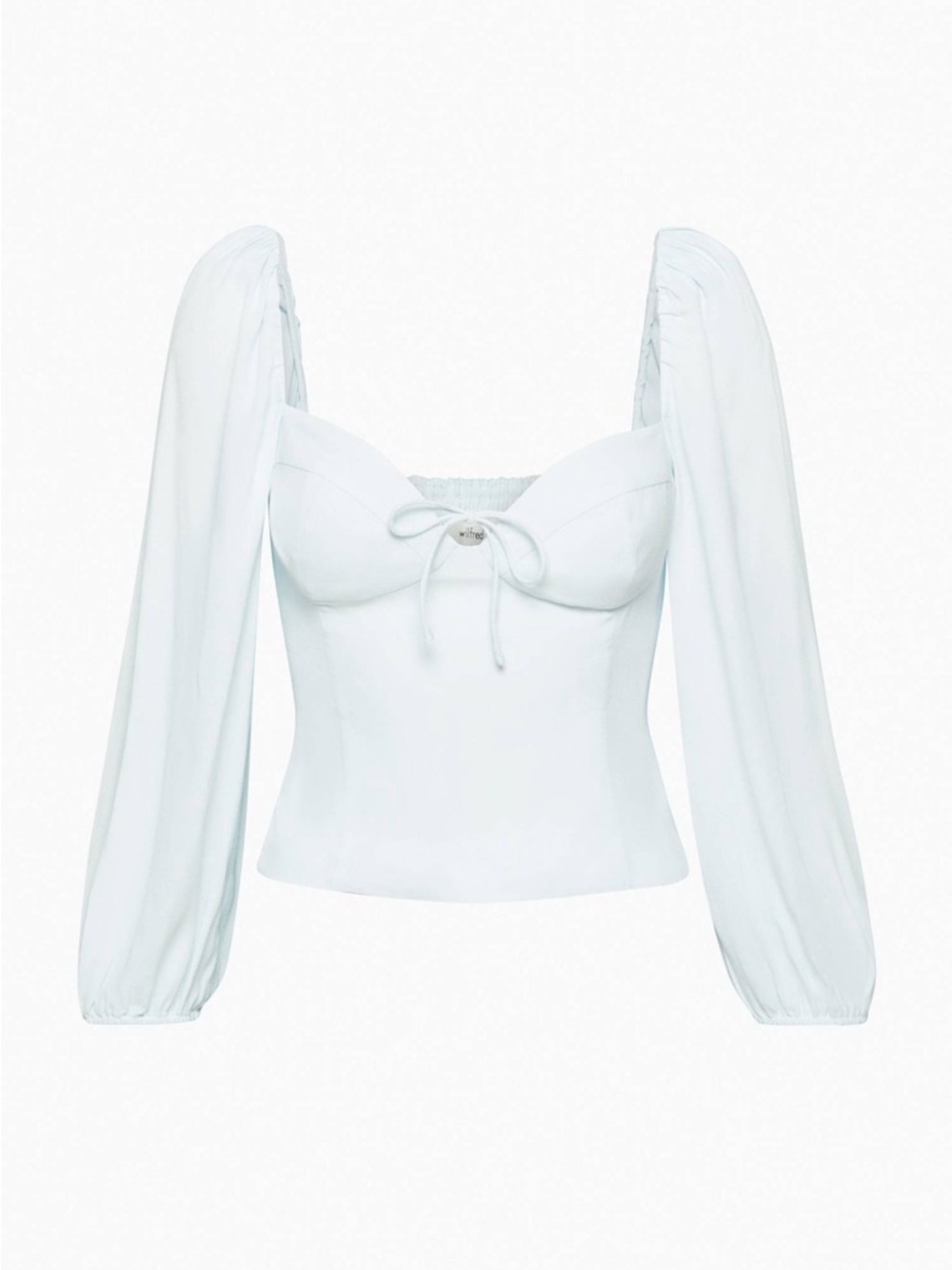 Aritzia Wilfred Novella Blouse - Snowmelt Blue Crepe Long Sleeve Top